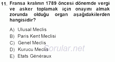 Temel İnsan Hakları Bilgisi 1 2014 - 2015 Ara Sınavı 11.Soru