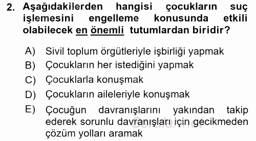 Çocuk Gelişiminde Alan Çalışmaları 2017 - 2018 Dönem Sonu Sınavı 2.Soru
