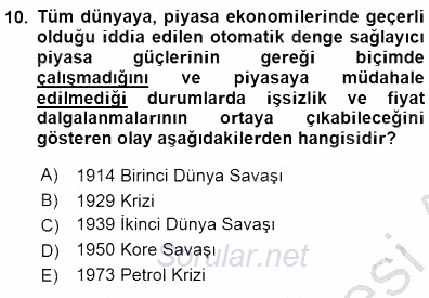 Maliye Politikası 1 2015 - 2016 Dönem Sonu Sınavı 10.Soru