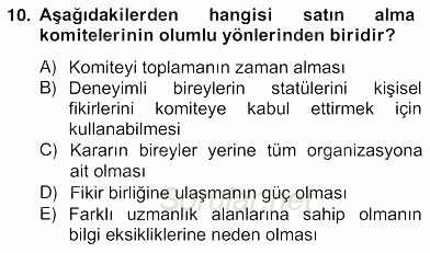 Perakendecilikte Ürün Yönetimi 2012 - 2013 Ara Sınavı 10.Soru