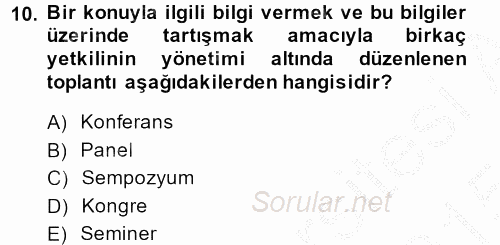 Haber Yazma Teknikleri 2014 - 2015 Dönem Sonu Sınavı 10.Soru