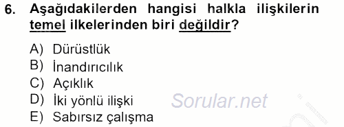 Halkla İlişkiler Yazarlığı 2012 - 2013 Ara Sınavı 6.Soru