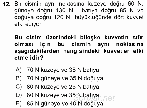 Okulöncesinde Fen Eğitimi 2015 - 2016 Ara Sınavı 12.Soru