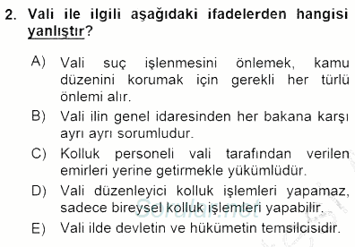 Özel Güvenlik Hukuku 1 2015 - 2016 Dönem Sonu Sınavı 2.Soru