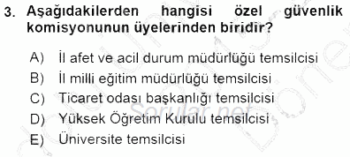 Özel Güvenlik Hukuku 1 2015 - 2016 Dönem Sonu Sınavı 3.Soru