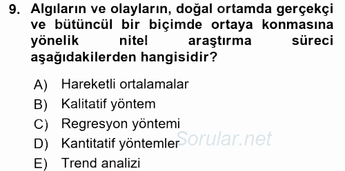 Lojistik Yönetimi 2017 - 2018 Ara Sınavı 9.Soru