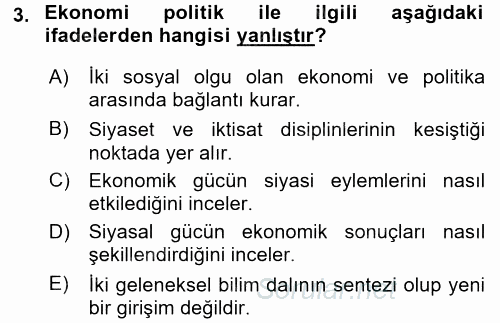 Uluslararası Politika 2 2015 - 2016 Ara Sınavı 3.Soru