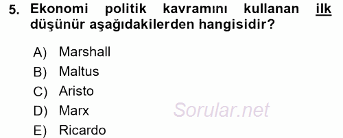 Uluslararası Politika 2 2015 - 2016 Ara Sınavı 5.Soru