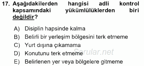 Ceza Muhakemesi Hukuku 2017 - 2018 Ara Sınavı 17.Soru