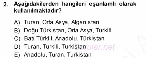 Orta Asya ve Kafkaslarda Siyaset 2013 - 2014 Ara Sınavı 2.Soru
