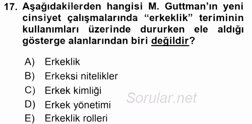 Yeni Toplumsal Hareketler 2017 - 2018 Ara Sınavı 17.Soru