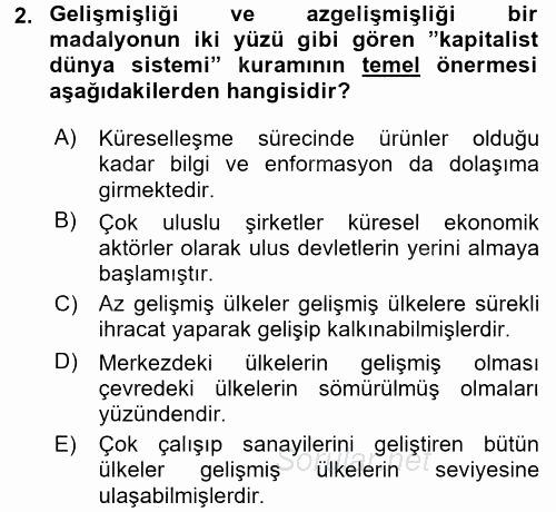 Yeni Toplumsal Hareketler 2017 - 2018 Ara Sınavı 2.Soru