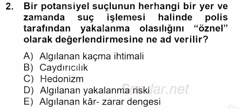 Suç Önleme Modelleri 2012 - 2013 Ara Sınavı 2.Soru