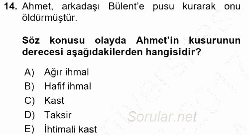 Borçlar Hukuku 2016 - 2017 Ara Sınavı 14.Soru