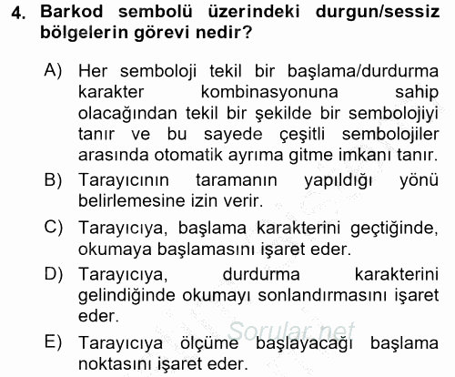 Lojistikte Teknoloji Kullanımı 2016 - 2017 Ara Sınavı 4.Soru