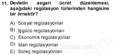 Kamu Ekonomisi 1 2013 - 2014 Ara Sınavı 11.Soru