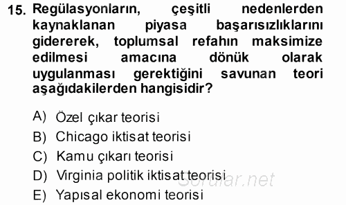 Kamu Ekonomisi 1 2013 - 2014 Ara Sınavı 15.Soru