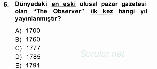 Uluslararası İletişim 2014 - 2015 Ara Sınavı 5.Soru