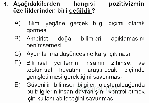 Sosyolojide Araştırma Yöntem ve Teknikleri 2015 - 2016 Dönem Sonu Sınavı 1.Soru