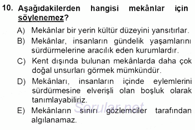 Turistik Alanlarda Mekan Tasarımı 2012 - 2013 Ara Sınavı 10.Soru