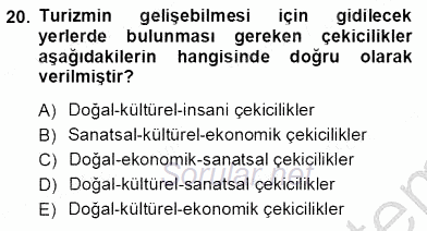 Turistik Alanlarda Mekan Tasarımı 2012 - 2013 Ara Sınavı 20.Soru