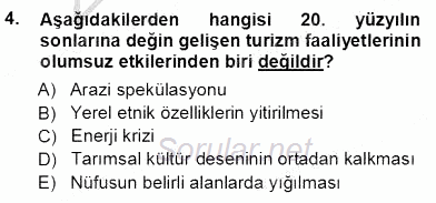 Turistik Alanlarda Mekan Tasarımı 2012 - 2013 Ara Sınavı 4.Soru