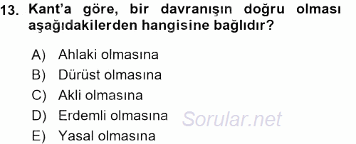 İşletmelerde Sosyal Sorumluluk Ve Etik 2015 - 2016 Ara Sınavı 13.Soru