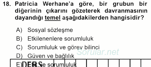 İşletmelerde Sosyal Sorumluluk Ve Etik 2015 - 2016 Ara Sınavı 18.Soru