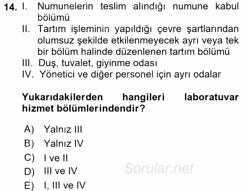Gıda Mevzuatı ve Kalite Yönetimi 2017 - 2018 Ara Sınavı 14.Soru