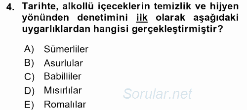 Gıda Mevzuatı ve Kalite Yönetimi 2017 - 2018 Ara Sınavı 4.Soru