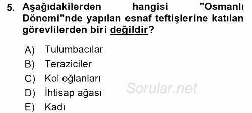 Gıda Mevzuatı ve Kalite Yönetimi 2017 - 2018 Ara Sınavı 5.Soru