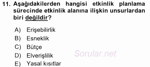 Halkla İlişkiler Uygulamaları ve Örnek Olaylar 2016 - 2017 Dönem Sonu Sınavı 11.Soru