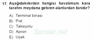 Turizm Ulaştırması 2014 - 2015 Dönem Sonu Sınavı 17.Soru