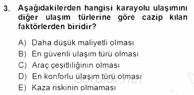 Turizm Ulaştırması 2014 - 2015 Dönem Sonu Sınavı 3.Soru