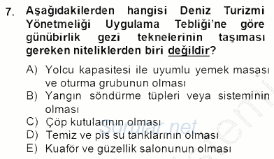 Turizm Ulaştırması 2014 - 2015 Dönem Sonu Sınavı 7.Soru