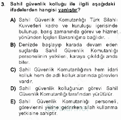 Özel Güvenlik Hukuku 1 2013 - 2014 Dönem Sonu Sınavı 3.Soru