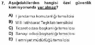 Özel Güvenlik Hukuku 1 2013 - 2014 Dönem Sonu Sınavı 7.Soru