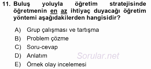 Din Eğitimi Ve Din Hizmetlerinde Rehberlik 2017 - 2018 Ara Sınavı 11.Soru