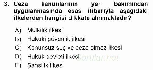 Vergi Ceza Hukuku 2016 - 2017 Ara Sınavı 3.Soru