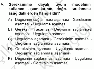 Öğretmenlikte Mesleki Gelişim 2014 - 2015 Dönem Sonu Sınavı 6.Soru