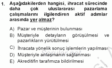 Gümrük Mevzuatı 2014 - 2015 Dönem Sonu Sınavı 1.Soru