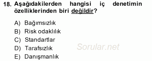 Kamu Mali Yönetimi 2014 - 2015 Dönem Sonu Sınavı 18.Soru