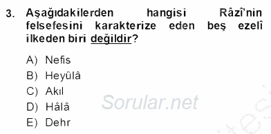 Ortaçağ Felsefesi 2 2013 - 2014 Dönem Sonu Sınavı 3.Soru