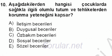 İlköğretime Hazırlık Ve İlköğretim Programları 2014 - 2015 Ara Sınavı 10.Soru