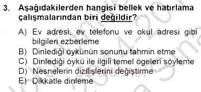 İlköğretime Hazırlık Ve İlköğretim Programları 2014 - 2015 Ara Sınavı 3.Soru