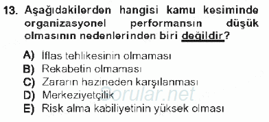 Kamu Ekonomisi 1 2012 - 2013 Tek Ders Sınavı 13.Soru