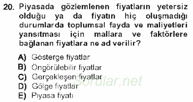 Kamu Ekonomisi 1 2012 - 2013 Tek Ders Sınavı 20.Soru