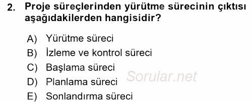 Proje Analizi ve Değerlendirme 2015 - 2016 Ara Sınavı 2.Soru