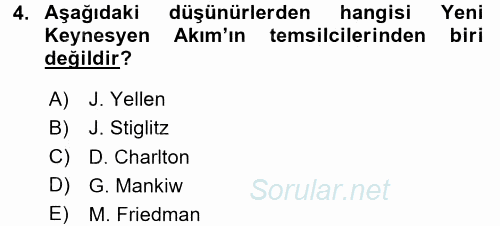 Maliye Politikası 2015 - 2016 Dönem Sonu Sınavı 4.Soru