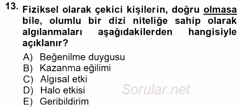 Halkla İlişkiler Ve İletişim 2012 - 2013 Ara Sınavı 13.Soru
